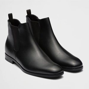 Prada - Saffiano leather Chelsea boots (Black) (Mens) (Size 10.5)
